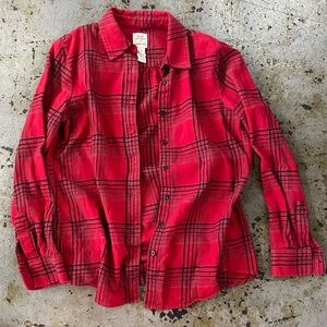 Blake Shelton X Lands’ End Red Plaid Lightweight Flannel Button Down Size Small